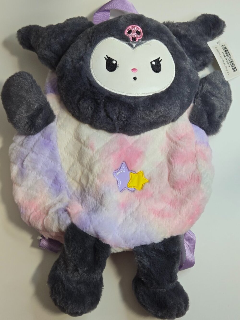 Share Kuromi Plush Mini Backpack Pastel Tie Dye Soft Sanrio Kawaii Bag New with
